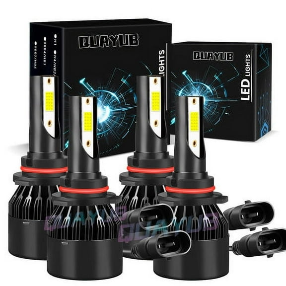 For Nissan Armada 2005-2010 Titan 2004-15 4x Ice Blue LED High/Low Beam 9005 9006 Headlight Bulbs