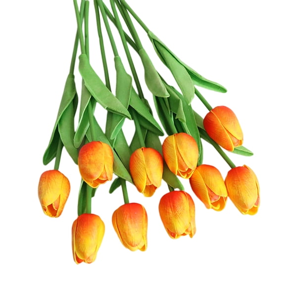 Cateissary 10 Piezas de Flores Artificiales Decorativas Falsas Naranja