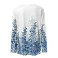 thumbnail image 4 of BDPORKAS Petite Tops for Women Long Sleeve Cotton Shirts for Women Round Neck Long Sleeve Tops for Women Floral Blouses Tunic Tops for Women, 4 of 5