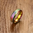 thumbnail image 6 of 1pc Vibrant Titanium Steel Frosted Ring – Rainbow Iridescent Glitter Band for Men & Women, Street Style Fashion Jewelry, Bling Jewelry,Multicolor12, 6 of 9