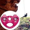 thumbnail image 2 of Polea doble de escalada de 25 kN, poleas de cuerda de aluminio pequeñas de uso general para roca rojo, 2 of 9