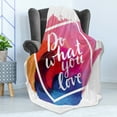 thumbnail image 4 of Love What You Do Soft Flannel Fleece Throw Blanket, Colorful Composition with Modern Design Contemporary Themes Love Work, Cozy Plush for Indoor and Outdoor Use, 50" x 70", Multicolor, by Ambesonne, 4 of 5