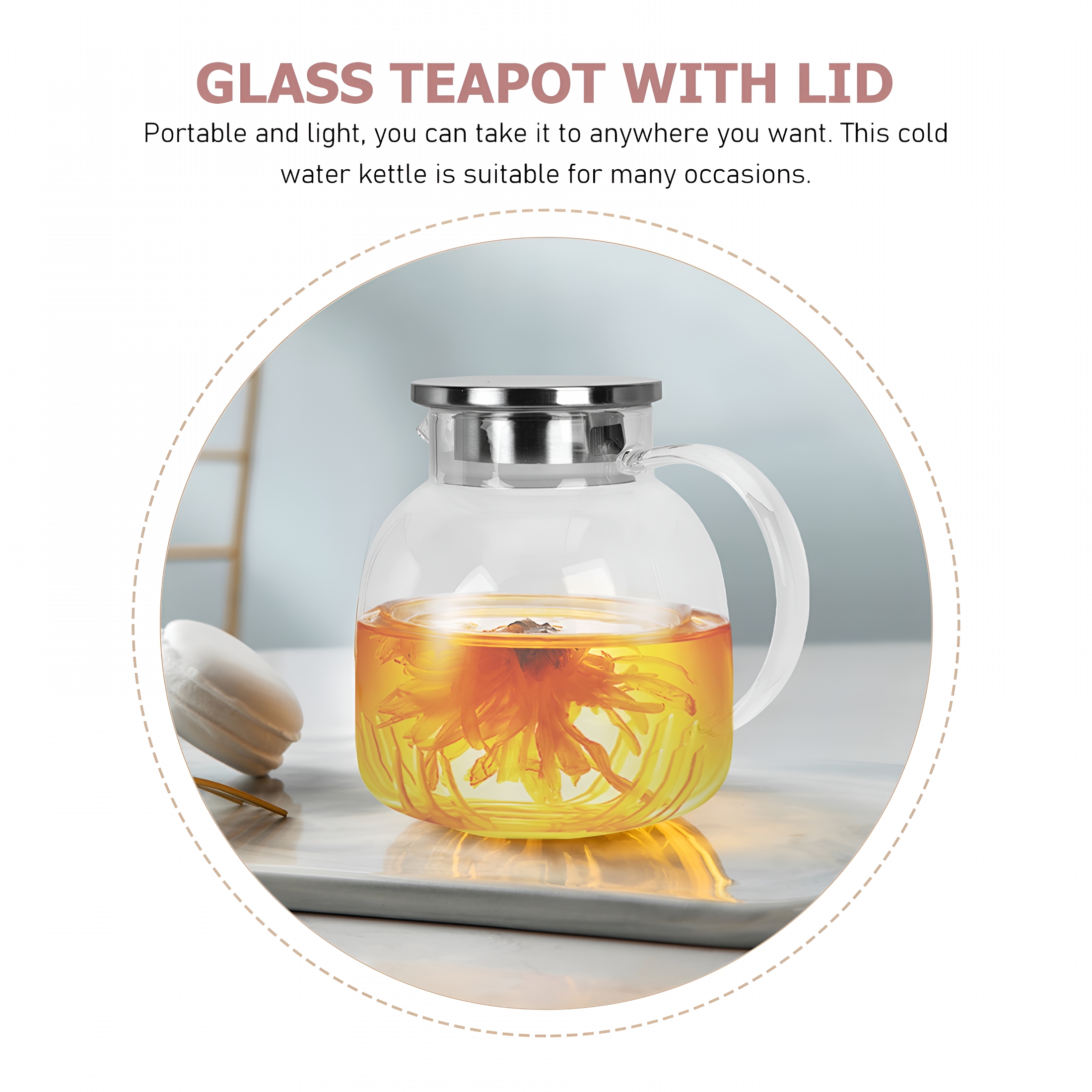 ACDANC Small Pitcher with Lid Glass Water Bottles Tea 1 Gallon Juice Containers Lids for Fridge