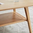 thumbnail image 5 of MAYEERTY Natural Oak Solid Wood Coffee Table with Storage Shelf – Modern Rectangular Center Table for Living Room & Home Office, 5 of 9