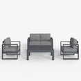 thumbnail image 2 of LayinSun 4 Piece Hight Back Aluminum Outdoor Furniture Set with Coffee Table, Modern Patio Conversation Sets, 2 of 7