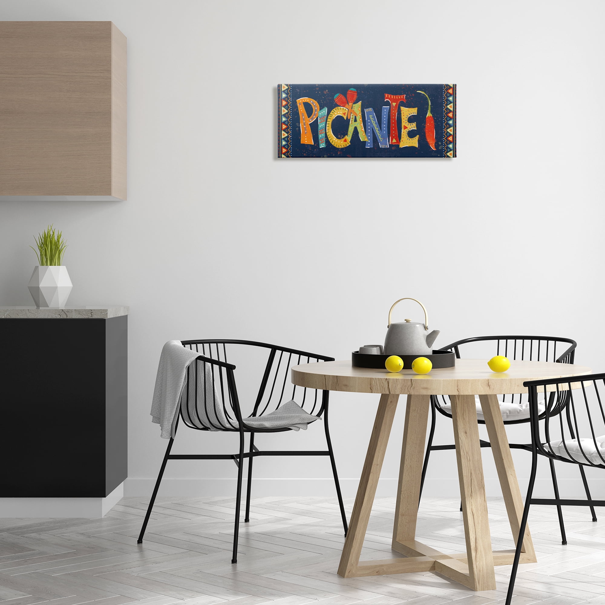 Stupell Industries Picante con Pimiento Colorido Food & Beverage Painting Wrapped Canvas Art Print Wall Art, 24 x 10