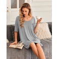 thumbnail image 3 of Ekouaer Nightgown for Women Bamboo Viscose Sleepshirt short sleeve Nightshirt V Neck T shirt Night gown Boyfriend Sleepwear, 3 of 6