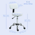 thumbnail image 3 of HOMCOM Tabouret Roulant Réglable avec Dossier, Chaise Tabouret en Similicuir, 3 of 10