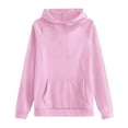 thumbnail image 5 of Breezora Women's Oversized Hoodie and Cargo Sweatpants Set Cozy Fleece Lounge Wear with Pockets Comfortable Two Piece Outfit L Size Pink, 5 of 9