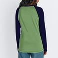 thumbnail image 6 of BiZtdJrK Womens Tunic Tops Color Block Raglan Long Sleeve Crew Neck T Shirts Lightweight Loose Fit Casual Fall Tee Shirt Army Green XXXL, 6 of 7