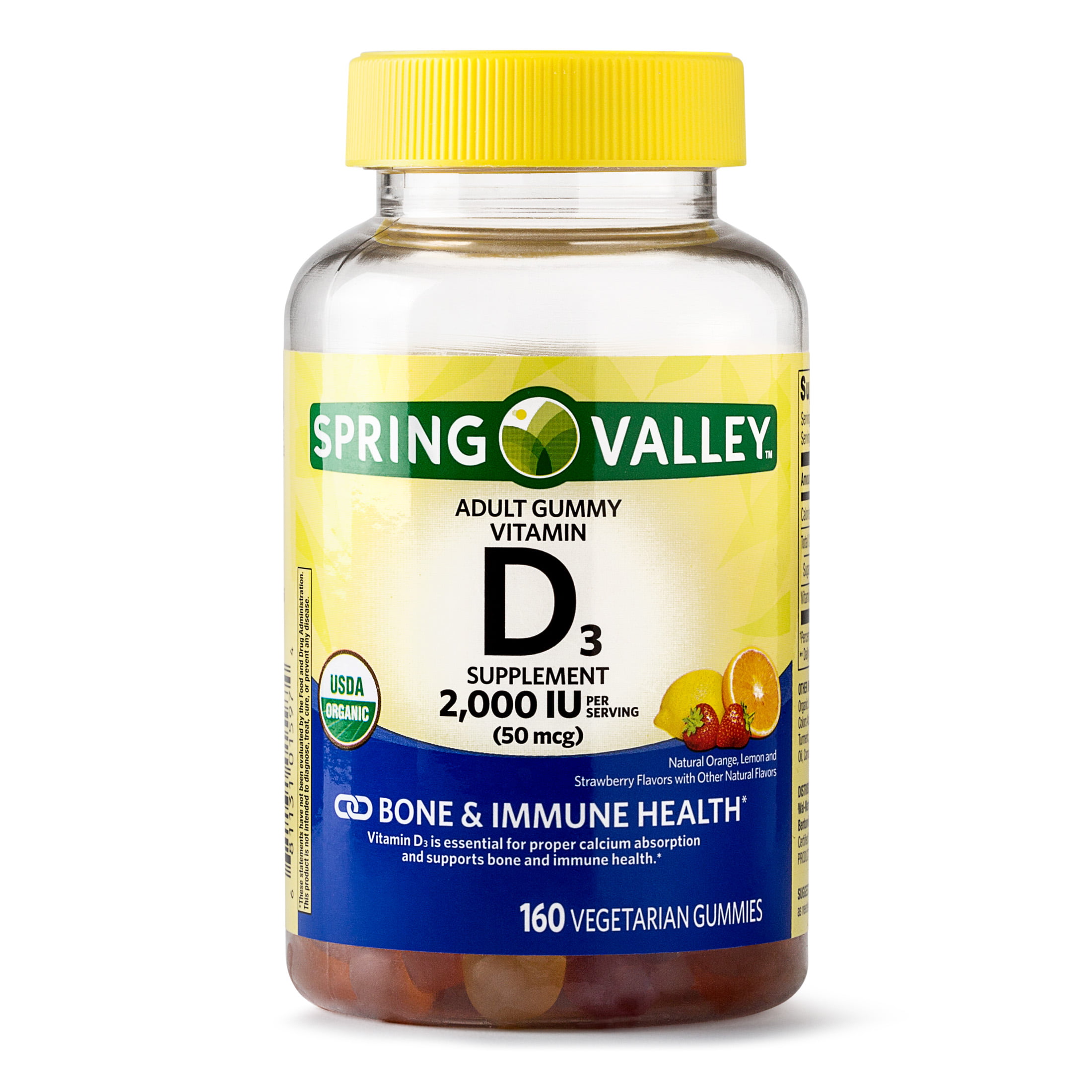 Spring Valley Vitamin D3 Gummy, 2000 IU, 50 mcg, 160 Ct - Walmart.com