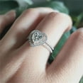 thumbnail image 1 of Fiudx Anillo de Compromiso de Boda con Microincrustaciones de Diamantes En Forma de Corazón de 2 Piezas, 1 of 7