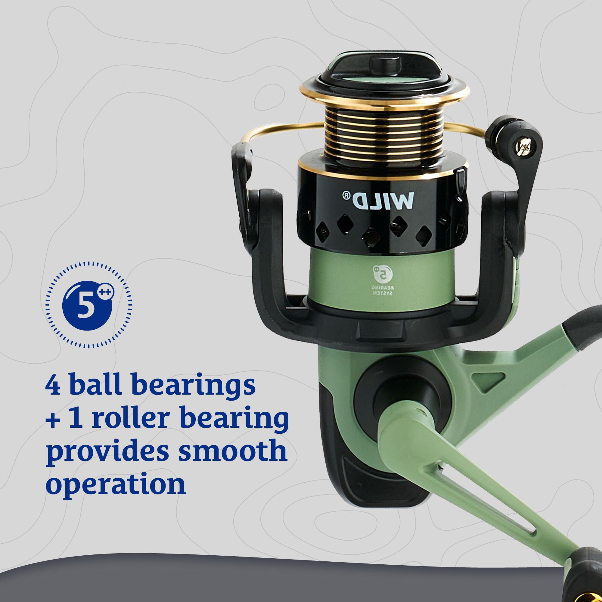 Shakespeare Wild Spinning Combo 6'6" 1-Piece Fishing Rod and Reel Combo
