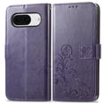 thumbnail image 4 of for Google Pixel 8a Wallet Case, [Flower Embossed] Premium PU Leather Flip Protective Case Cover with Card Holder and Stand with Wrist Strap for Google Pixel 8a, Purple, 4 of 4