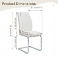 thumbnail image 6 of Atumcto 5-Piece Round Glass Dining Table Set for 4, 35.5" Modern Kitchen Table Set with 4 Chairs, Silver Metal Legs, 6 of 9