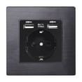 thumbnail image 6 of 1/2/3/4 Gang 1/2 Way On / Off Rocker Key Wall Light Switch With Blue Backlight Socket Black Aluminum Metal Panel ,Easy to Installation, 6 of 6
