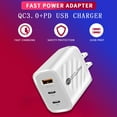 thumbnail image 4 of USB C Charger Block, 20W 3 Ports Type C Fast Phone Charging Blocks Cube PD USBC Wall Plug+QC 3.0 USB A Charger Brick Box Power for Phones Tablets Headphones And Other Electronic Devices, 4 of 9