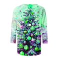 thumbnail image 4 of Holiday Gifts! Titcea Christmas Shirts for Women 3/4 Sleeve Round Neck Fashion Christmas Print Pullover Sweaters 2024 Loose Comfortable Casual Tops, 4 of 5