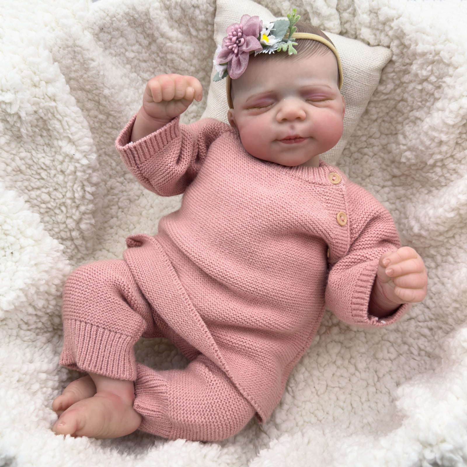 Lifelike Reborn Baby Dolls Girl Newborn - Sleeping 18 inch Realistic Baby Doll with Poseable Body, Real Life Baby Dolls with Accessories for 3+
