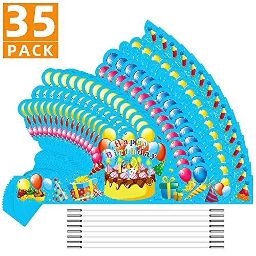 35Pack Coronas de Cumpleaños Sombreros de Fiesta para Niños Aula Escuela VBS Suministros d JTIEO JTIEO