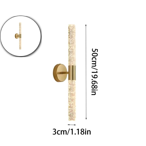 Wall Sconce, Wall Light Bar for Bedroom Vintage Copper Wall Lamp Bathroom Mirror Light Long Linear Wall Sconce for Bedside Living Room