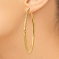 thumbnail image 3 of FB Jewels 14K Yellow Gold Knife Edge Diamond-cut Hollow Hoop Earrings, 3 of 4