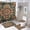 style-462, variant on 4 Piece Bathroom Shower Curtain Sets Bath Mat U-Shaped Floor Mat Toilet Lid Oval Rug Brown And Beige Checkered Pattern Waterproof Shower Curtain Buffalo Plaid for Bathtub Decor