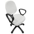 thumbnail image 1 of Abstract Office Chair Slipcover, Simplistic Illustration of Dots Connected Soft Tone Lines Forming Hexagons, Protective Stretch Decorative Fabric Cover, Standard Size, Dark Grey Coconut, by Ambesonne, 1 of 5