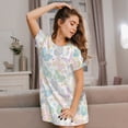 thumbnail image 3 of Rocae Colorful Butterfly for Nightgowns for Women Sleep Shirts Short Sleeve Nightshirt Pullover Nightdress, 3 of 6