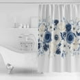 thumbnail image 4 of White Blue Floral Shower Curtains for Bathroom Waterproof Fabric Bath Curtains Decor Bath Tub Curtain Spring Flowers Gardenside Pastoral Decorative Shower Curtain Sets with 12 Hooks, 72x72 Inch, 4 of 6