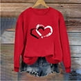 thumbnail image 3 of Generic Womens Cute Valentines Outfits Long Sleeve Love Heart Graphic Sweatshirts Pullover Valentine's Crewneck Sweatshirt, 3 of 5