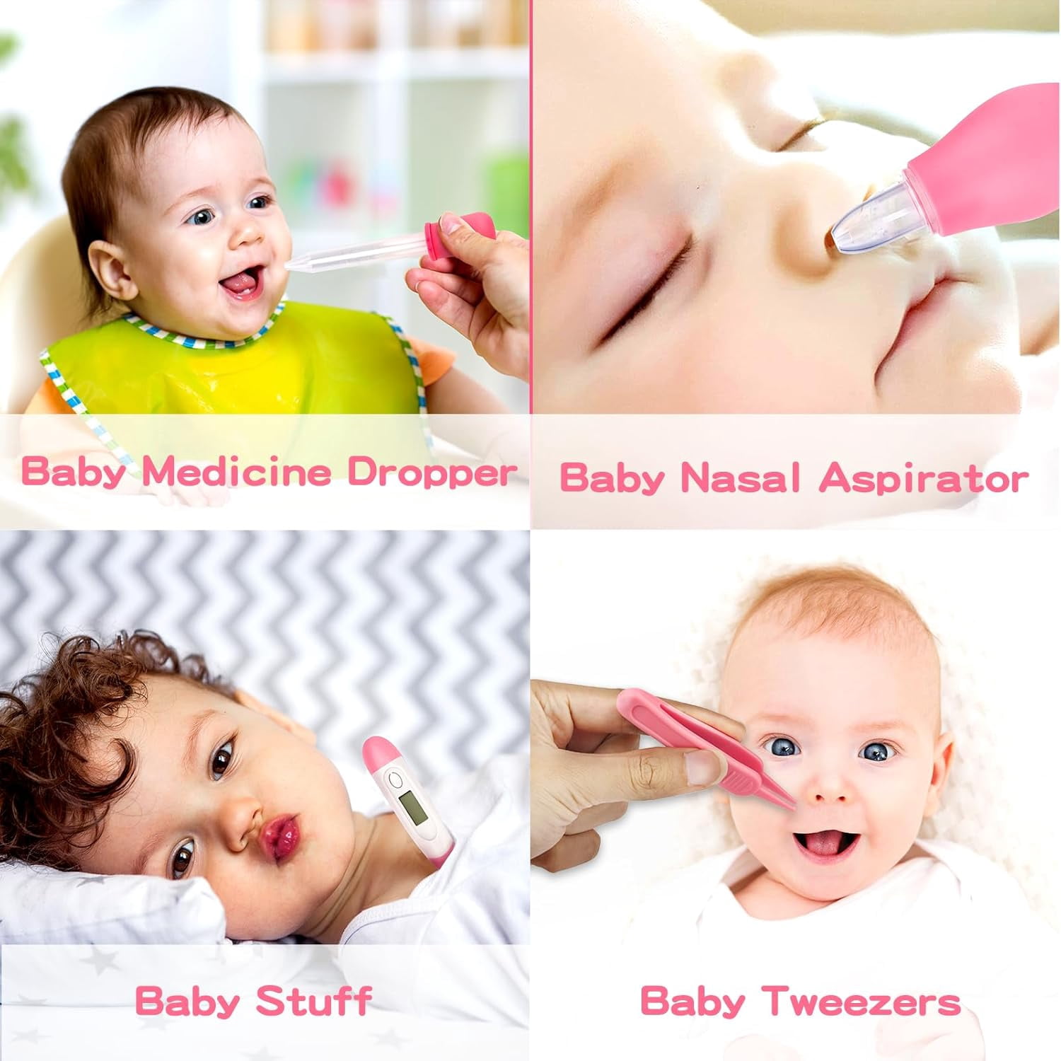 Baby Grooming and Healthcare Kit, Infant Safety Care Set with Hair Brush Comb Nail Clipper Nasal Aspirator,Baby Essentials Kit for Newborn Girls Boys
