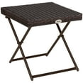 thumbnail image 1 of Outsunny Rattan Coffee Table, Folding Patio Outdoor Side Table, Brown, 1 of 10