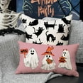 thumbnail image 3 of Halloween Pillow Case 12x20 inch Happy Halloween Ghost Pumpkin Halloween Pink Lumbar Pillow Covers Decorations Happy Halloween Sofa Bed Decoration 020, 3 of 6
