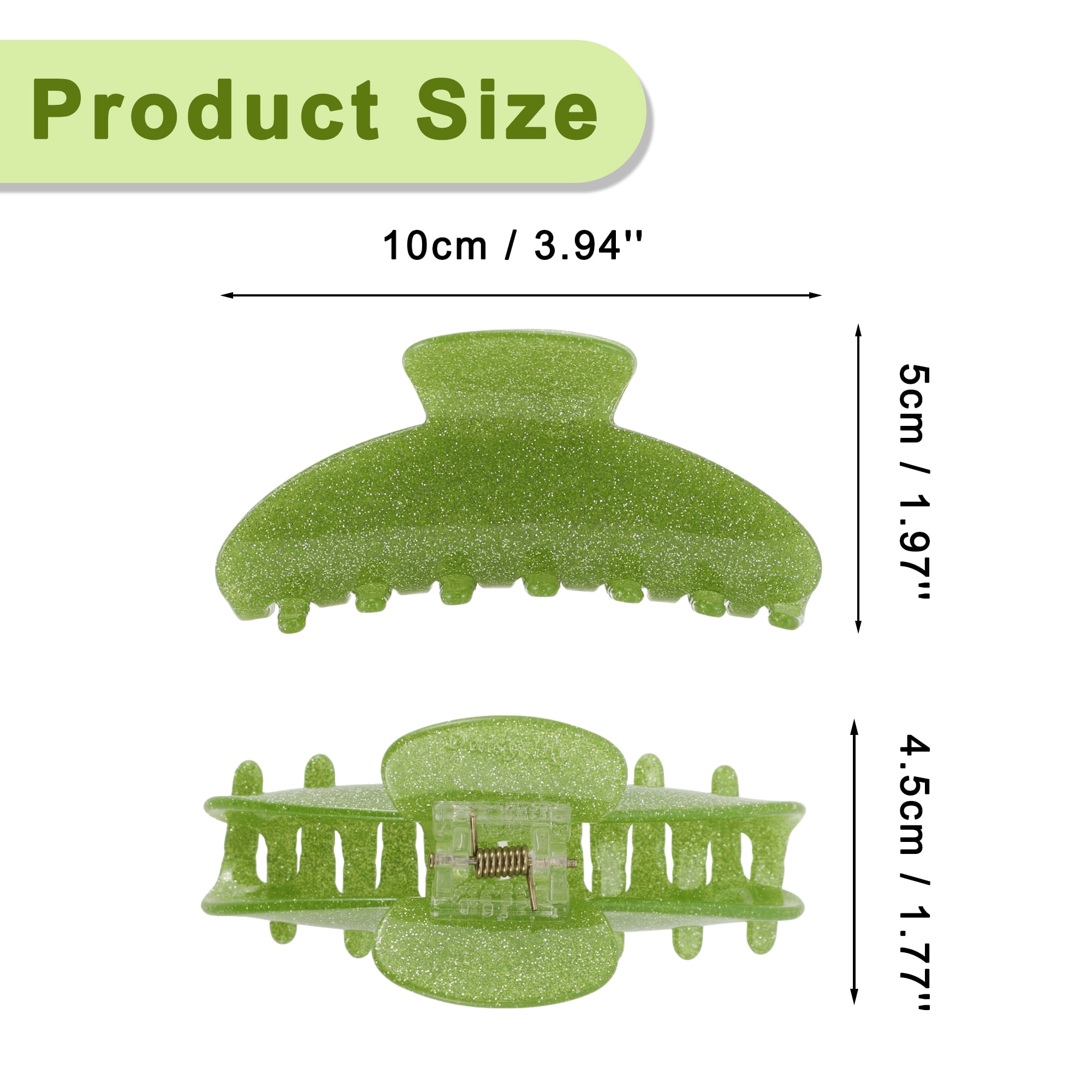 NOMADIC NOOK Women's French Large Hair Caw Clips 3 Pcs Green