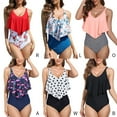 thumbnail image 7 of Women One Piece Swimsuits Sexy Deep V Neck Ruffles Beauty Back Swimwear Summer Bikini Beachwear Bodysuit, 7 of 7