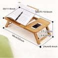 thumbnail image 3 of Bureau pour Ordinateur Portable – Table à Plateau en Bambou Réglable (Format Standard), 4 Angles d'Inclinaison – Poste de Travail Pliant Portable pour Sofa/lit/plancher – Bureau à Domicile, Dortoir – Couleur Principale, Lot de 1, 3 of 8