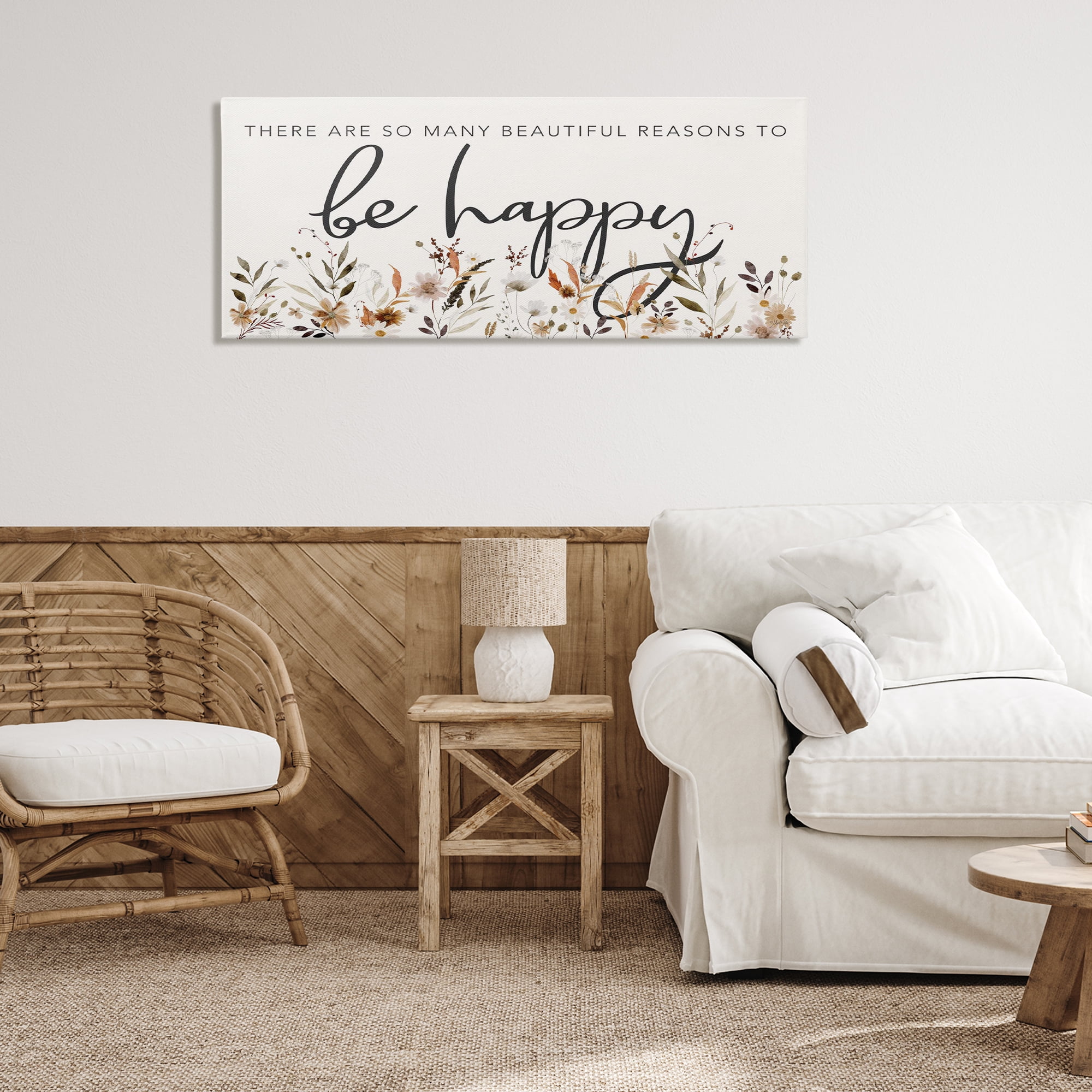 Stupell Industries Beautiful Reasons Sentiment Plants & Flowers Painting Wrapped Canvas Art Print Wall Art, 48 x 20