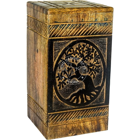 Antique Tree of Life Wooden Urns for Human Ashes Adult Large - Rosewood ...