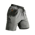 thumbnail image 4 of Men's Shorts Clothing Under $10 Solid Color Casual Elastic Waist Drawstring Pocket Shorts, 4 of 9