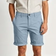thumbnail image 5 of LEKWK Casual Shorts for Men Flat Front Chino Shorts with Belt Loops Button Closure Rolled Hem Relaxed Fit for Golf Travel Summer Everyday Wear Blue M, 5 of 7