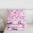 thumbnail image 6 of jejeloiu Pink Coquette Bow Full Size Comforter Sets Kids,Cute Cartoon Cat Bedding Sets For Girls,Reversible,3pcs, 6 of 8