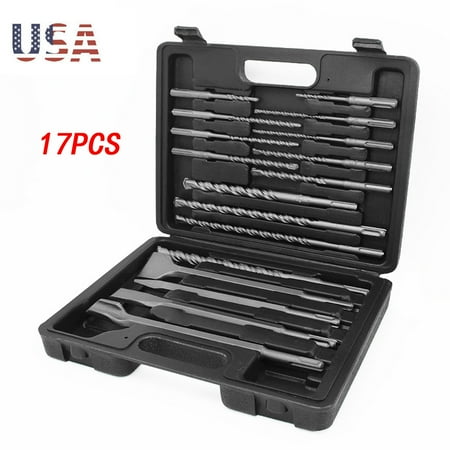 Iuhan 17Pc Drill Bils&Chisel SDS Plus R otary Hammer Bils Set Fit For Bosch Hilti Plus