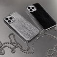 thumbnail image 4 of Compatible with iPhone 13 Pro Max Pleated Crossbody Case Bracelet Chain Wrist Strap Bling Electroplated Sparkly Fashion Bumper Shockproof Protective Cover for Girls Women Black, 4 of 6