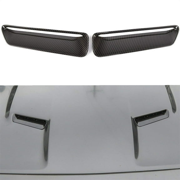 Zyutaosan Carbon Fiber Look Engine Hood Air Vent Intlet Cover Trim For Dodge Challenger 2015-2022