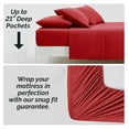 thumbnail image 2 of Extra Deep Pocket King Sheet Set, 6-Piece Ultra-Soft Microfiber Bed Sheets with Oversized Flat and 21" Deep King Fitted Sheets, 4 Pillowcases, Chili Pepper Red, 2 of 9