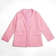 thumbnail image 5 of LYHaoo Girls Blazerss Jacket Long Sleeve Notched Collarss/Lapel Collarss With Inner Pocket Open Front Casual Kids Blazerss Suit Back To School Sizes 9-10 Years Pink, 5 of 6