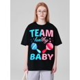 thumbnail image 1 of Funny Gender Reveal Of Team Healthy Baby Party Supplies T-ShirtFather's Day, Mother's Day, New Year,Camisetas para mujer, lindas camisetas con estampado gráfico, de manga corta, estilo casual, para ve, 1 of 7