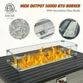 thumbnail image 2 of EAGLE PEAK 42 Inch Outdoor Propane Gas Fire Pit Table, 50,000 BTU Auto-Ignition Rectangular Gas Fire Pit with Glass Wind Guard, Gray PE Rattan, CSA Certification, 2 of 7