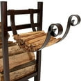Sunnydaze Indoor/Outdoor Steel Fire Pit or Fireplace Firewood Log Rack Holder with Kindling